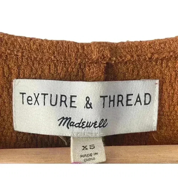 Madewell Texture And Thread Tie Faux Wrap Mini Dress Size XS Fall Spice Mustard - Picture 4 of 9